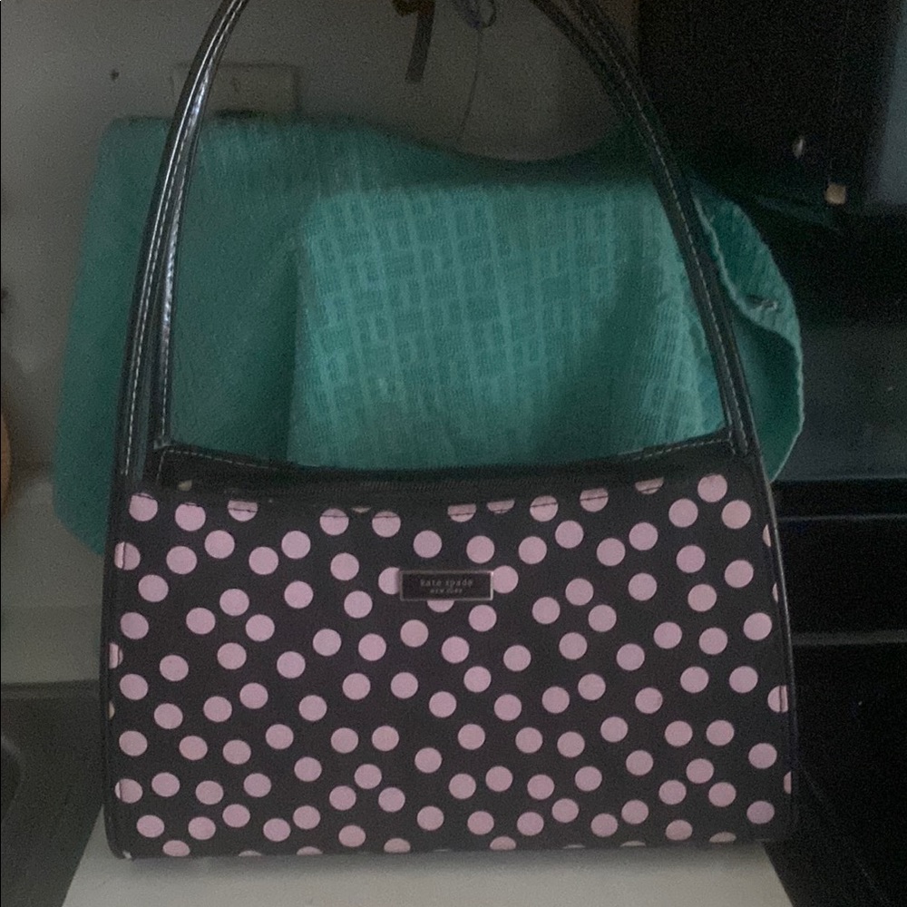 Kate Spade Black and Pink Polka Dot Shoulder Bag  cute it’s made in china